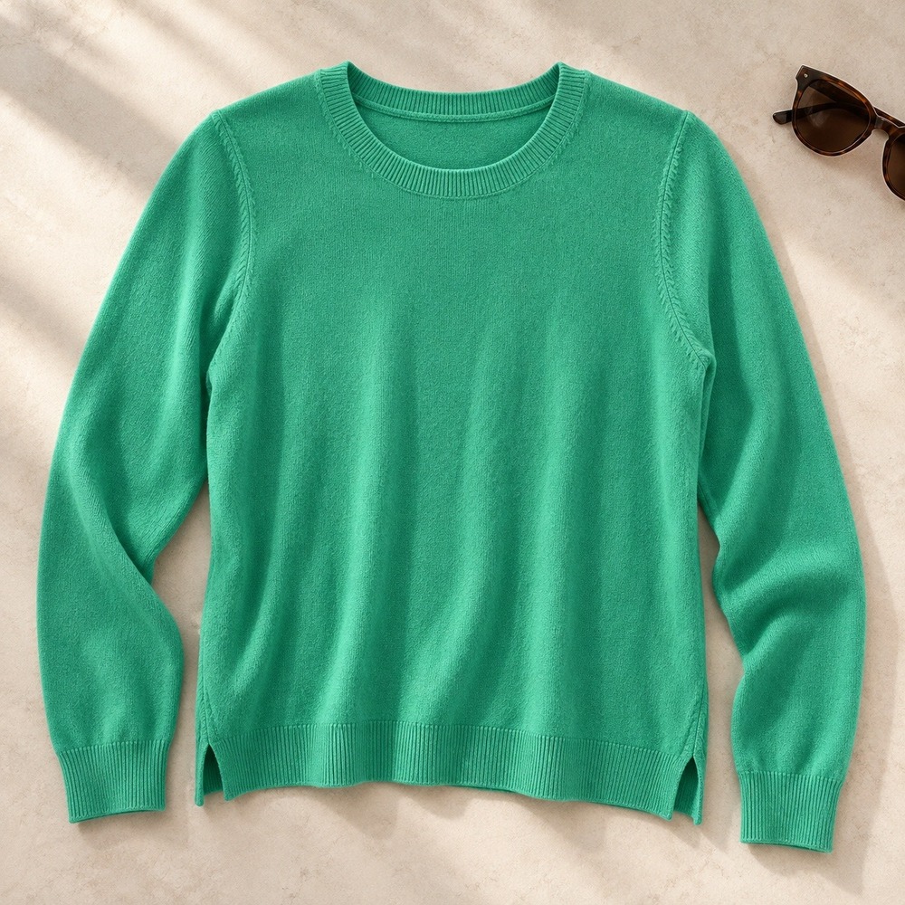 Staccato Womens Emerald Green Crew Neck Acrylic Knit Sweater Size S 54365SC